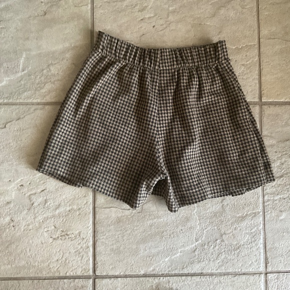 Zara Girls Brown & Tan Houndstooth Pleated Mini Skort - Picture 2 of 5